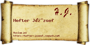 Hefter József névjegykártya